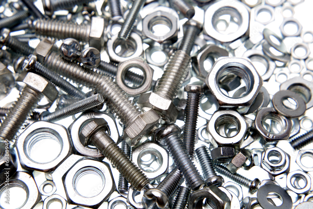 Nuts and bolts, closeup Nuts and bolts, closeup