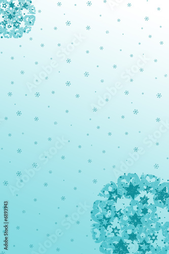 Snowy Star Design with Blue Background