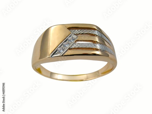 Golden male ring