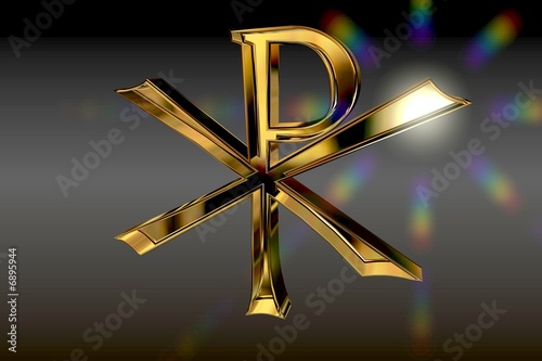 Christliches Pax-Christi Symbol in Gold