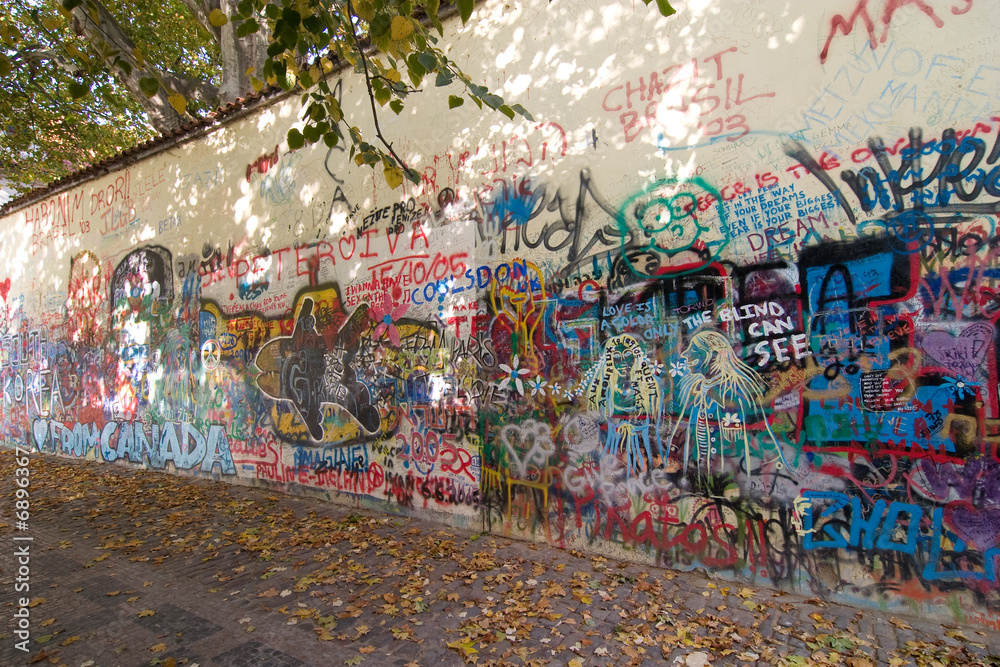 Naklejka premium Ściana Graffiti