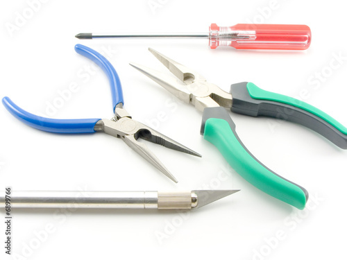 nippers and screwdrivers, knife