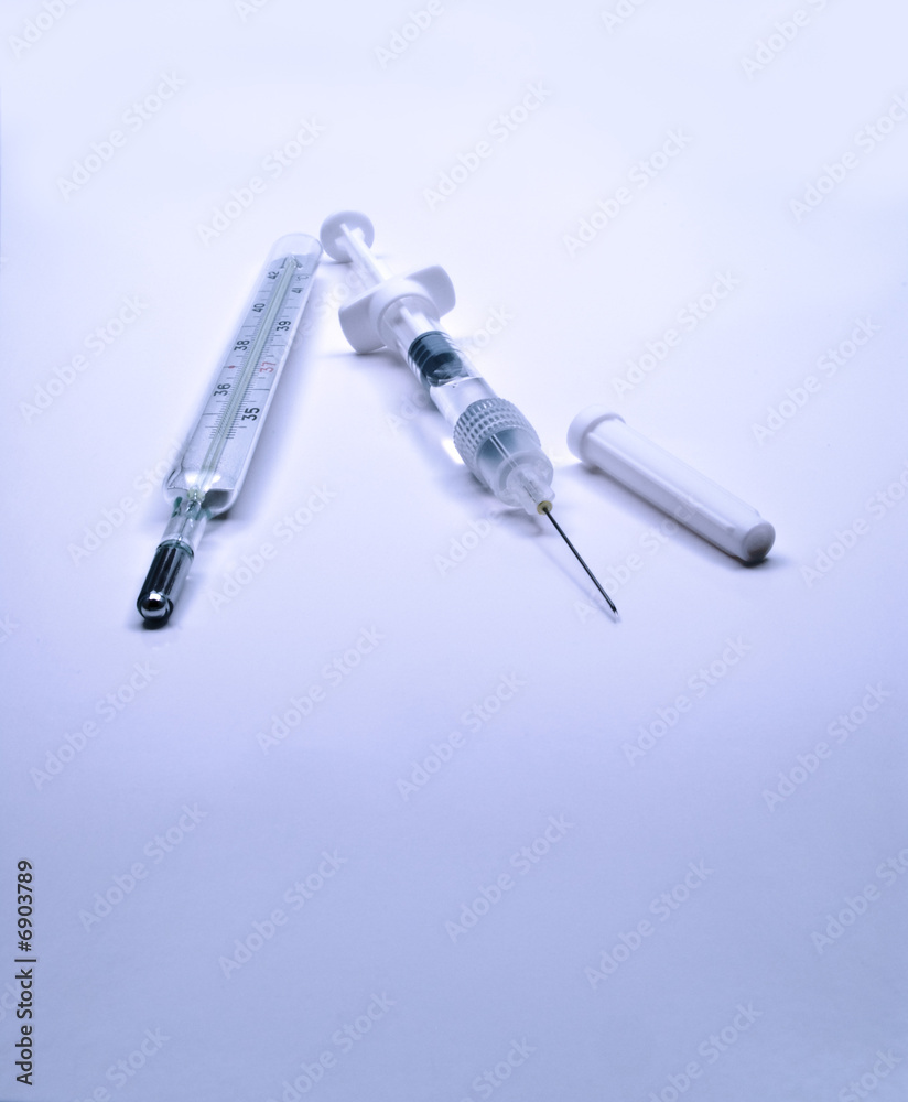 medical thermometer and syringe medical thermometer and syringe