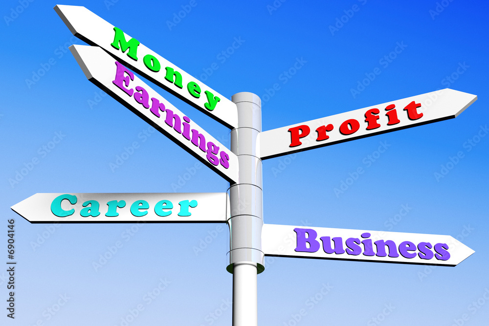 Obraz premium road business choice on the white arrows