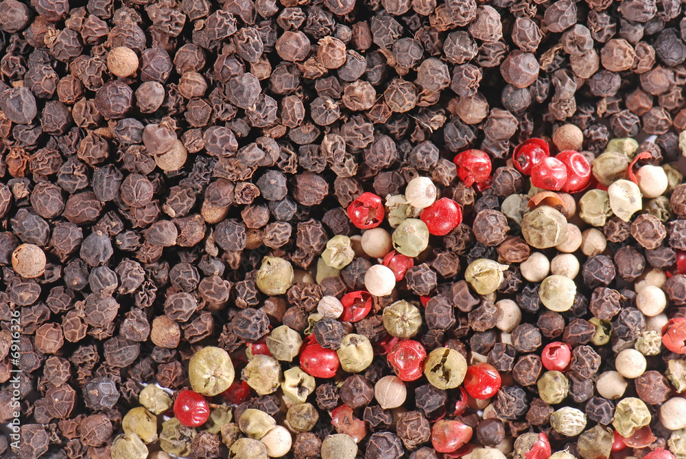 Mixed pepper in close-up Mixed pepper in close-up