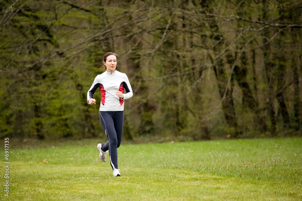 woman running in park