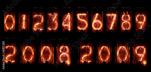 Digits on vintage display photo