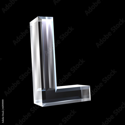 letter L in glass 3D