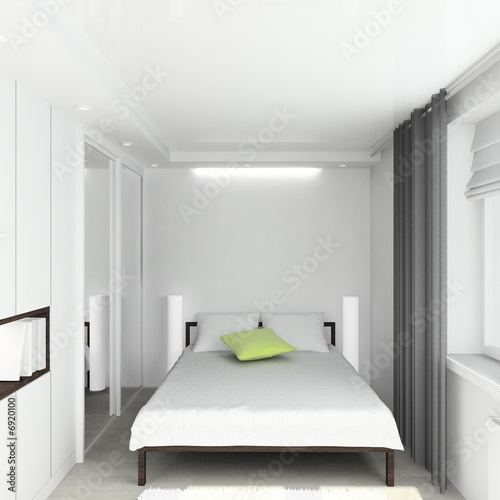 3D render modern interior of bedroom