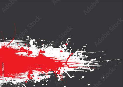 Abstract red and gray design concept with ink splats