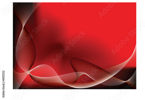 Red and black abstract flowing background with copy space