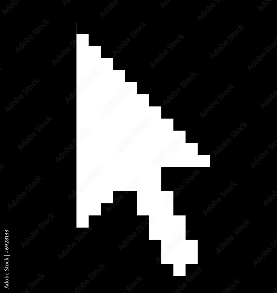 Cursor Arrow - solid white background black