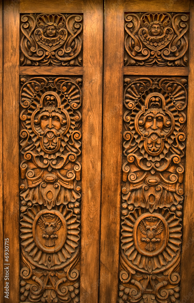Wooden Carved Door Guadalajara Mexico