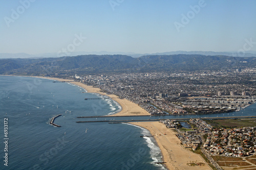 Aerial View of Santa Monica and Marina Del Rey