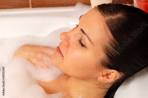 woman relaxing in bath #15 photo