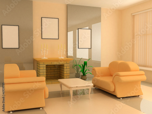 modern interior 3d