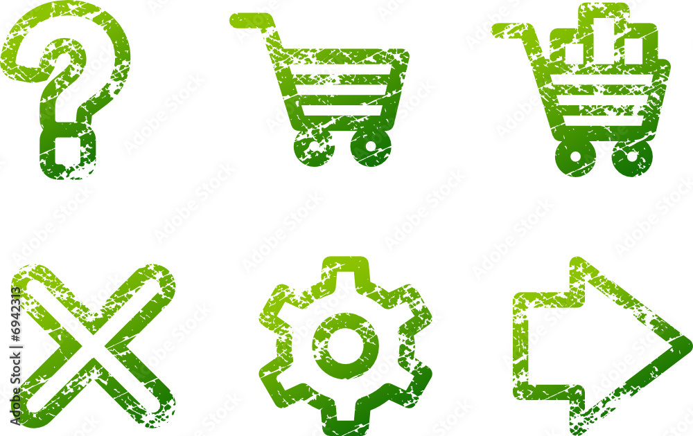 Green grunge e-shop contour icons V2 Green grunge e-shop contour icons V2