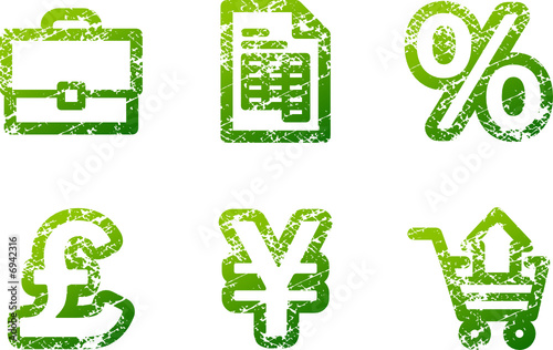 Green grunge invest contour icons V2