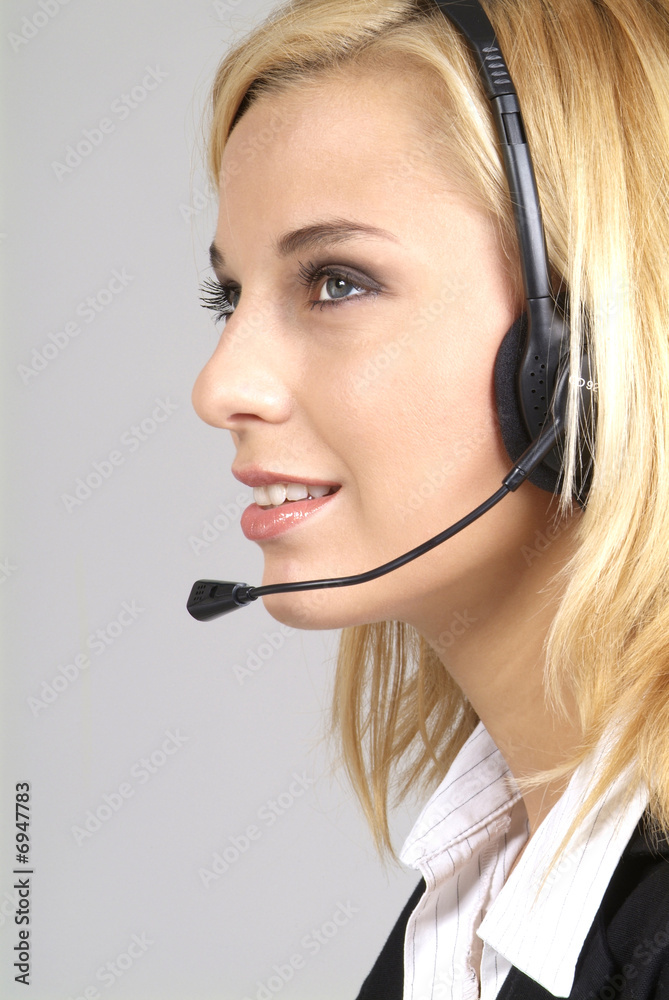 woman with headset