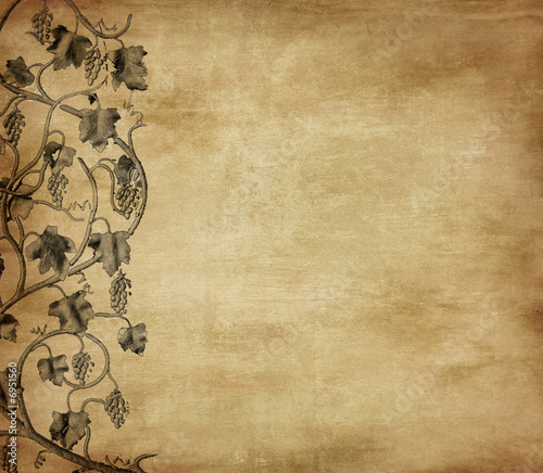 grunge background with grape, ideal pattern for wine list