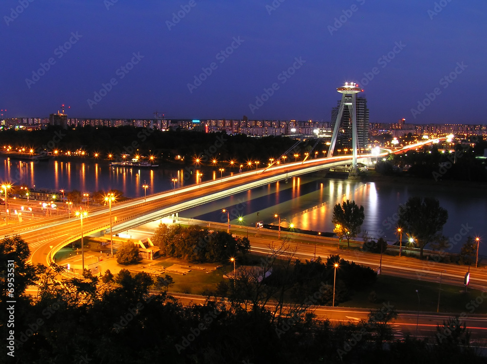 Bratislava - Nový Most in night