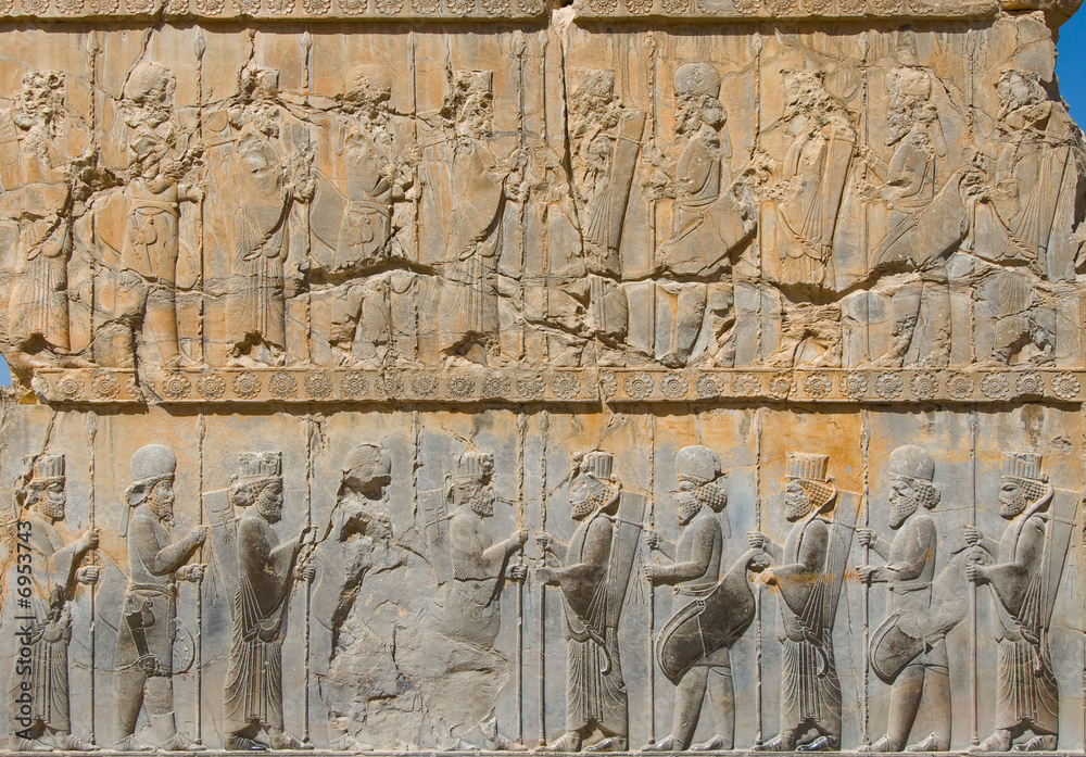 Ancient bas-reliefs of Persepolis, Iran
