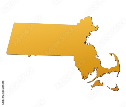 Massachusetts (USA) map filled with orange gradient
