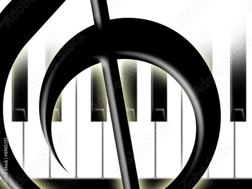 Treble clef and keys of the piano