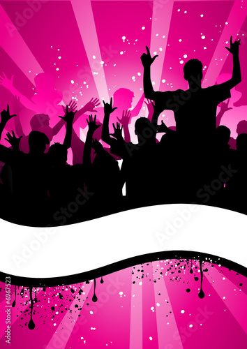 Happy people having fun at discotheque background