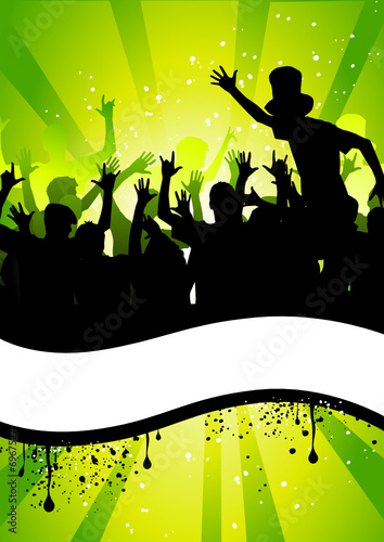 Happy people having fun at discotheque background