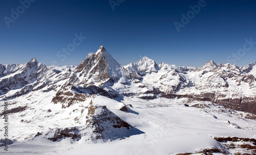 Panoramic view of Alps in Bernese Oberland region
