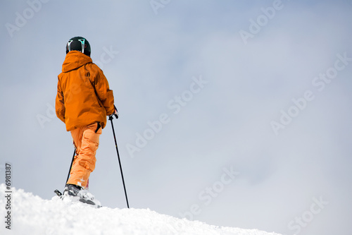 Skier on top of the mountain