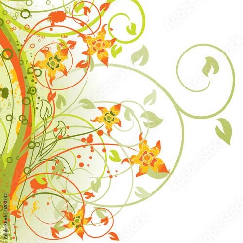 Grunge floral background  vector illustration 