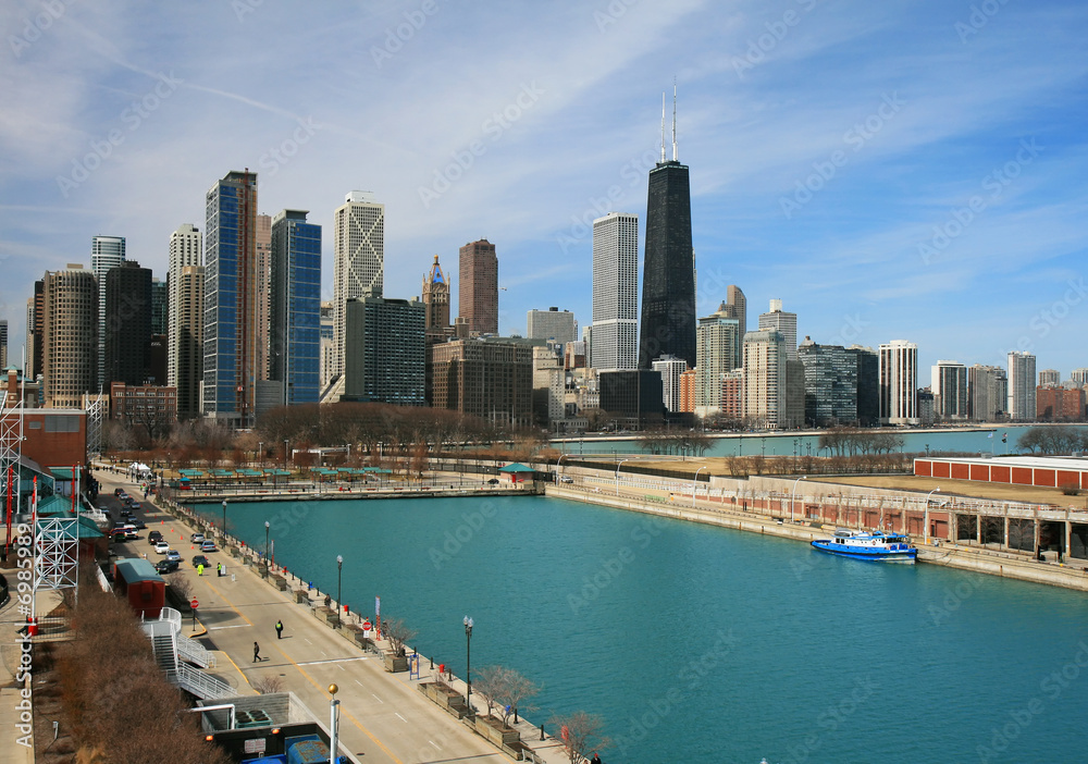 Obraz premium The high-rise buildings in Chicago