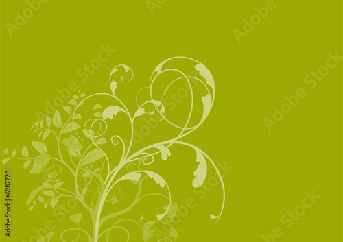 vecteur série - plante sur un fond vert