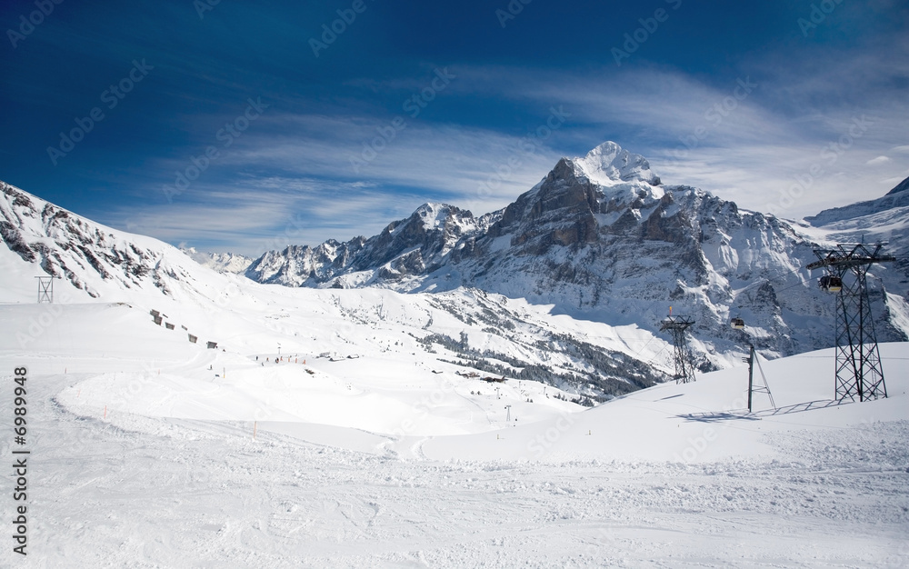 Ski resort in Switzerland, Alps