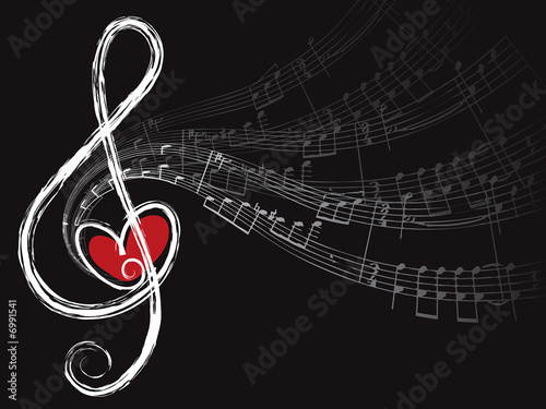 treble love and music notes #6991541