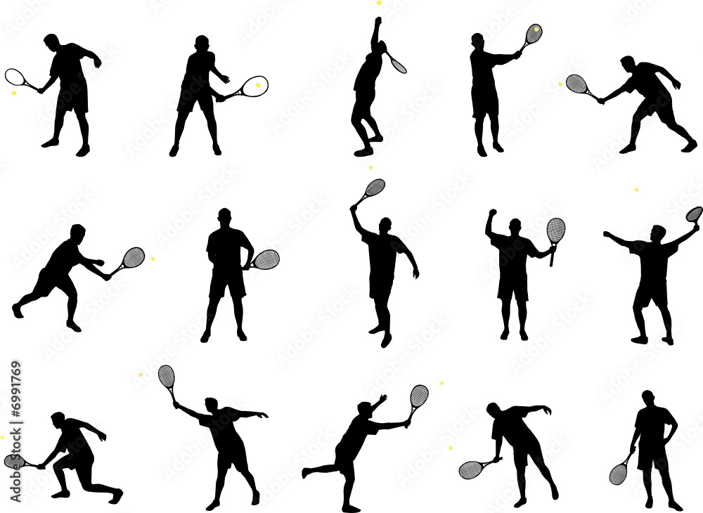 tennis player silhouettes tennis player silhouettes
