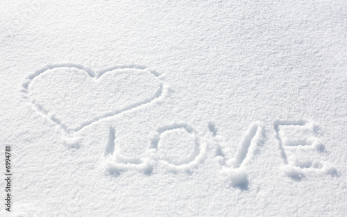 Heart on the snow