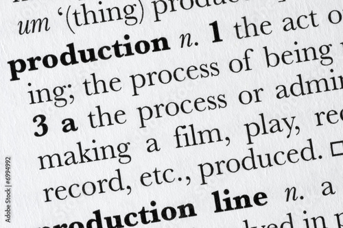 Production word dictionary definition