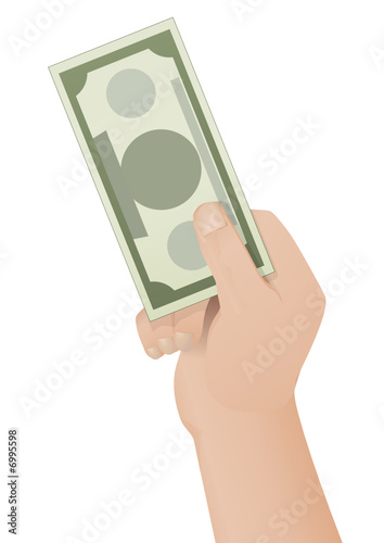 Billet de banque à la main