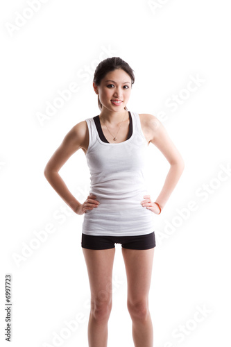 Asian woman exercising