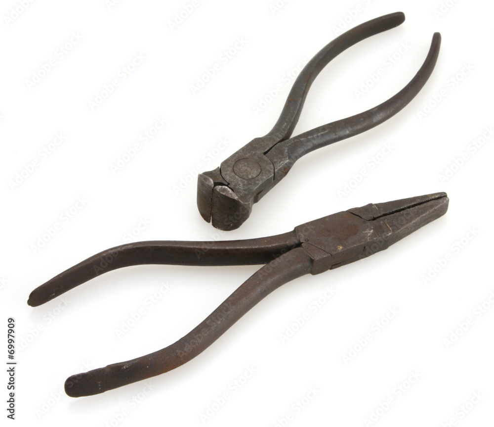 Old Cutter and Flat Pliers Old Cutter and Flat Pliers