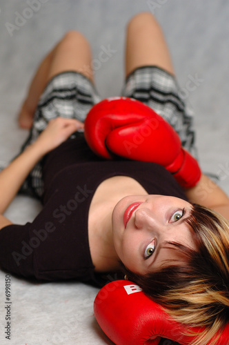 girl in boxing gloves