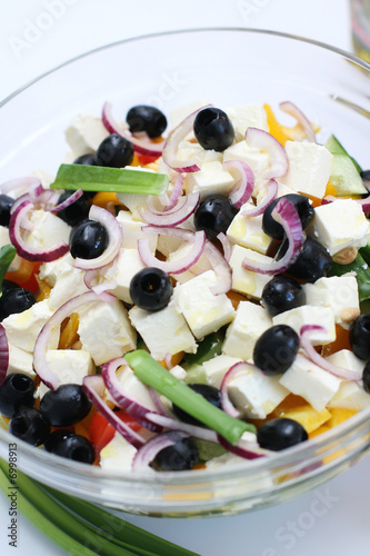Multi-coloured vegetables for salad