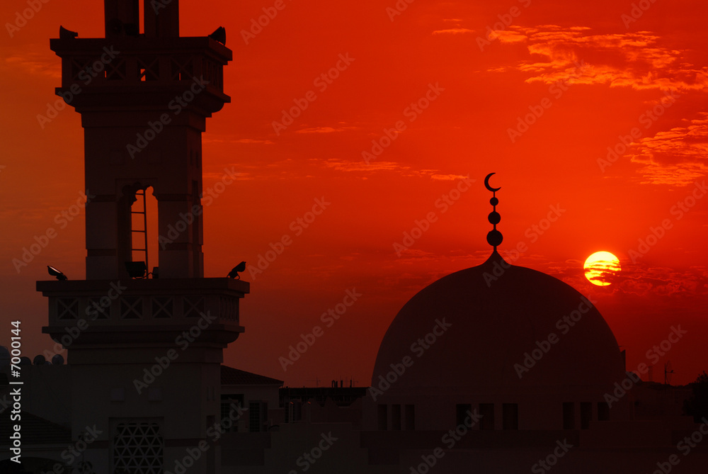 Mosque in sunset