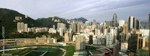 Panorama of Happy Valley in early morning, Hong Kong