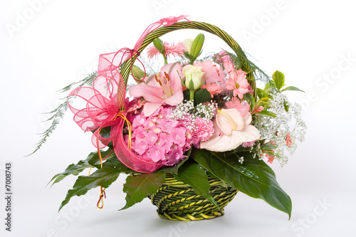 Various flowers in basket