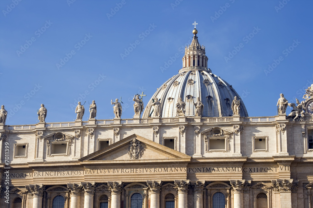 Saint Peters Basilica in Rome, Italy.