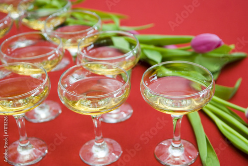 Wineglasses with champagne